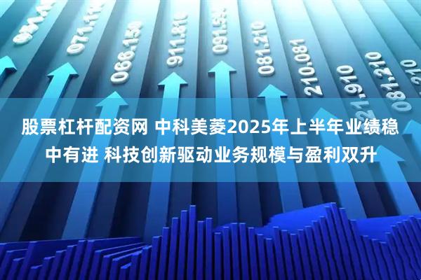 股票杠杆配资网 中科美菱2025年上半年业绩稳中有进 科技创新驱动业务规模与盈利双升